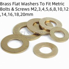 Brass Flat Washers To Fit Metric Bolts & Screws M2,3,4,5,6,8,10,12,14,16,18,20mm