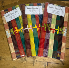 Set of six Vietnamese style large bamboo place mats - Select Colour