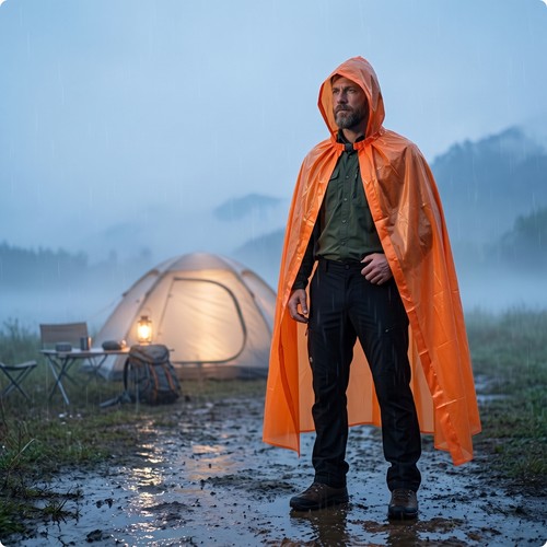 Full body rain poncho draping - rain,