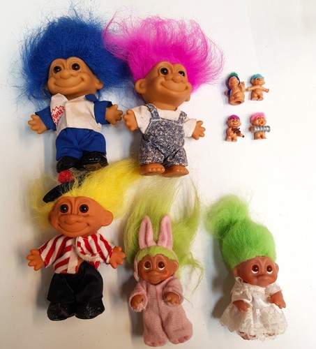 Job lot vintage trolls - lot,