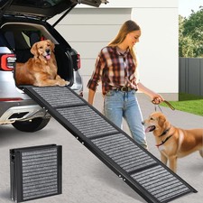 Extra Long 170cm Folding Dog Car Ramp for Large Dogs, Portable Pet Stair Ramp wi