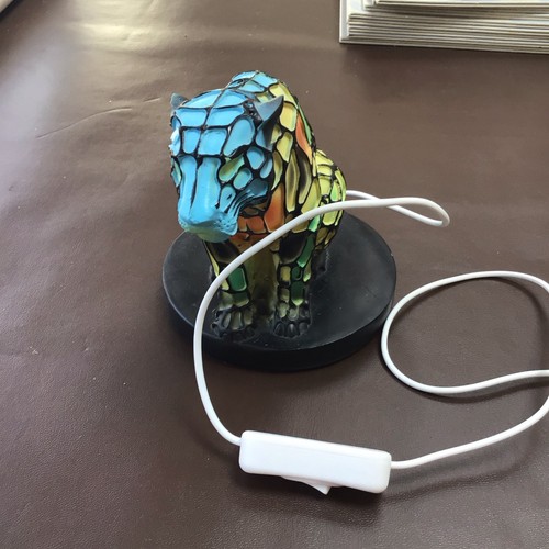 Resin table lamp stained tiger - resin,