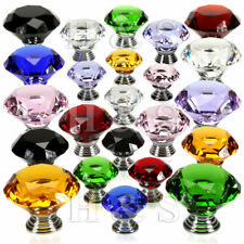 Diamond Crystal Glass Door Knob Drawer Kitchen Cupboard Cabinet Furniture Handle