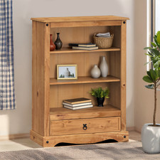 Corona Bookcase 1 Drawer Display Storage Pine by Mercers Furniture®