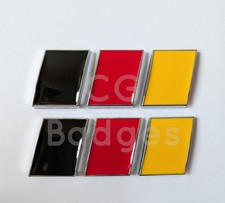 2 German Deutschland Flag Chrome Badges for Audi TT TTS Q2 Q3 Q4 Q5 eTron RS3 RS