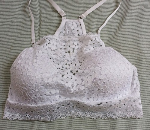 White lacey bra top - white,