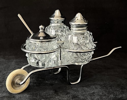 Vintage three piece cruet - vintage,