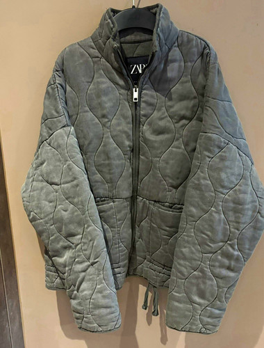 Zara grey quilted padded - grey,