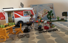 Playmobil Summer Fun Caravan 5434 and Red Car 5436 with figures and accessories
