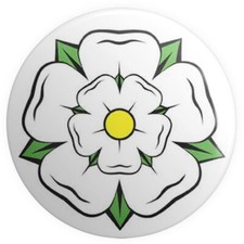 Yorkshire White Rose BUTTON