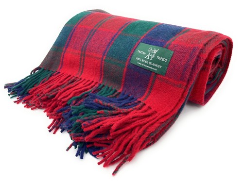Large 100 new wool tartan - 100%,