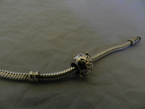Pandora silver gold flower - gold, "flower"
