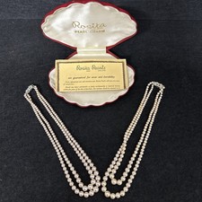 Rosita Pearl Necklaces X 2 Two Strands Boxed Vintage t3992 G