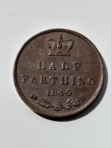 Half farthing coin 1844 queen - farthing,