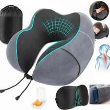 Memory Foam Travel Pillow Neck Support Cushion Soft Plane Car Headrest with Bag