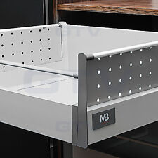 Perforated Sides for Soft Close Kitchen Drawer Box Modern Box Runners - Grey