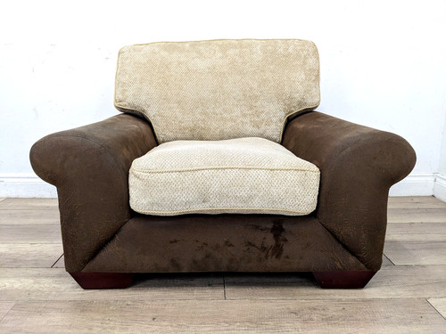 Armchair brown faux suede - armchair,