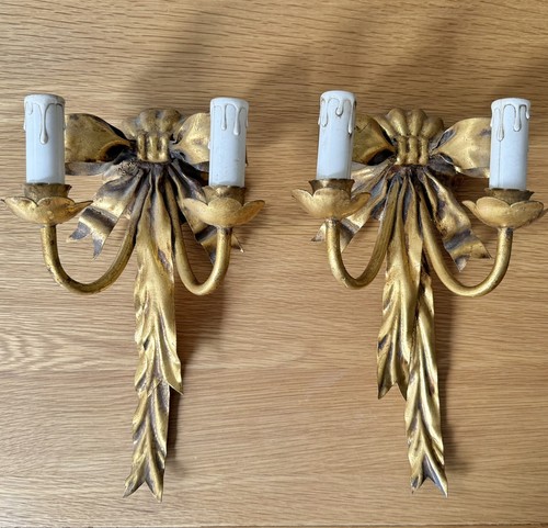 Pair italian vintage gold gilt - pair,