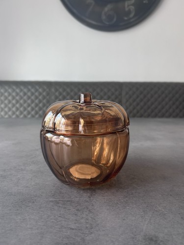 Autumnal glass pumpkin jar - autumnal,