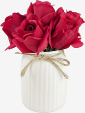 6 x Artificial Red Roses in