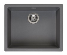 Reginox Amsterdam 50 Integrated Single Bowl Granite Kitchen Sink Grey Silvery