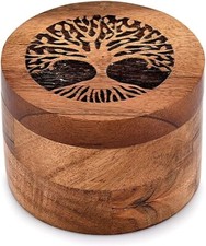 Handmade Acacia Wood Urn for