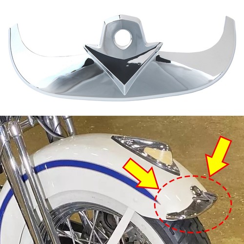 Chrome front fender tip - chrome,
