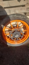 kjtm rc125 duke 125 rear wheel and tyre project spares or repair.good tyre