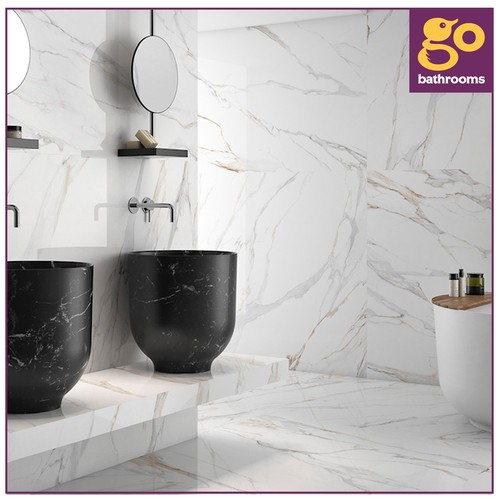 Gold white polished marble - gold,