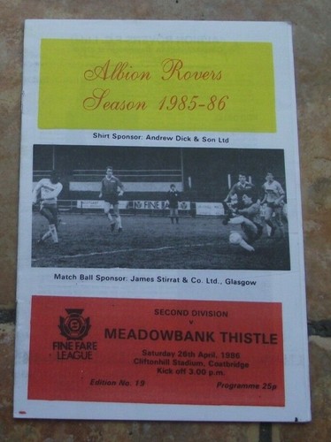 1985 albion rovers v - ,