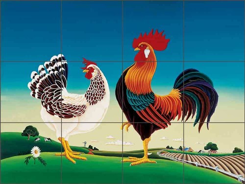 Rooster tile backsplash - backsplash, raul
