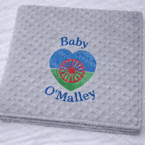 Grey embroidered baby - embroidered,