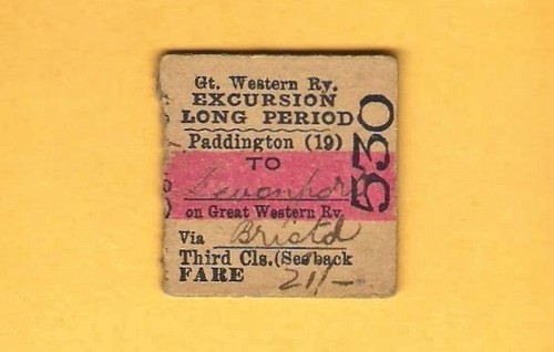 Railway ticket gwr 3rd long - railway,