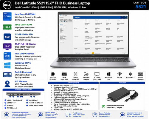 Dell latitude 5521 - 15.6", fhd