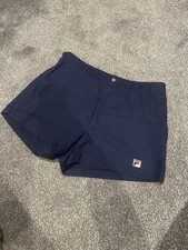 Genuine Vintage Fila Tennis Shorts Navy Blue 34” Retro Rare