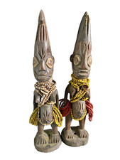 Old Tribal Yoruba Beaded Twins ( Ibeji) Figure    ---  Nigeria BN 27