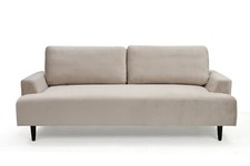 Neutral Stone Velvet 3 Seater Sofas- Easy Flat-packed Loafer range FREE DELIVERY