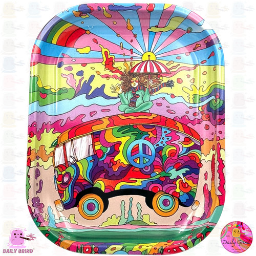 Colourful hippie van peace - colourful,