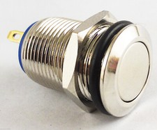 Waterproof Stainless Steel Push Button Momentary ON/OFF Horn Switch 12mm Silver