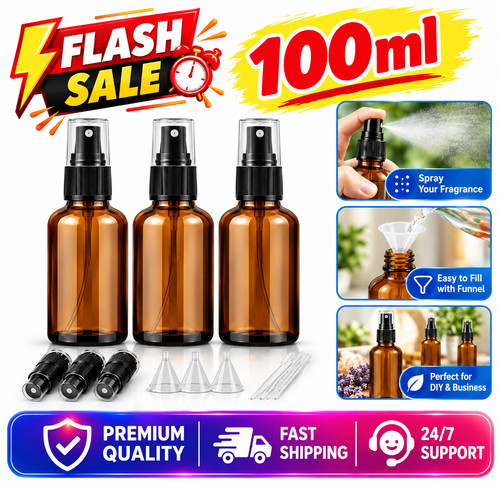 Amber glass spray bottle - glass,