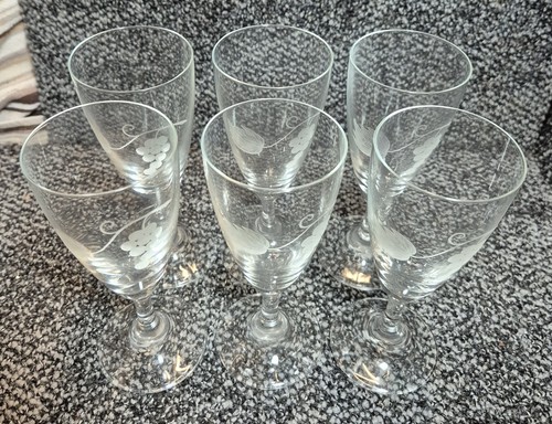Set grape vine etched - 6,