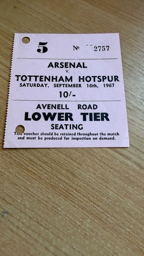 Ticket 1967 arsenal v - arsenal,