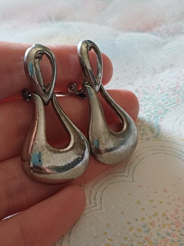 Vintage clip earrings - earrings, 70s