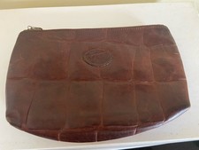 Vintage Mulberry chestnut brown Congo leather cosmetic bag coin purse