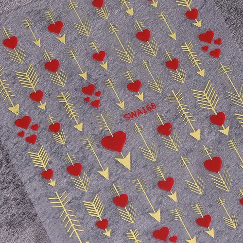 1pcs red heart nail - 1pcs,