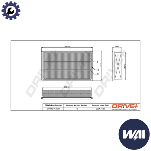 Air filter dp1110 - dp1110.10.0690, for