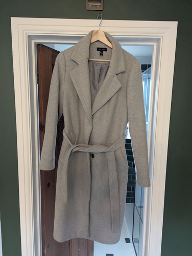 Grey womens trench coat with - coat,