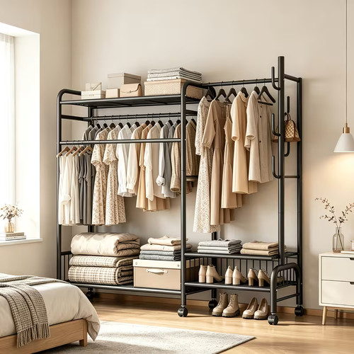 Durable double clothing rack - double,