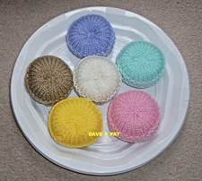 6 X HAND KNITTED MACARON