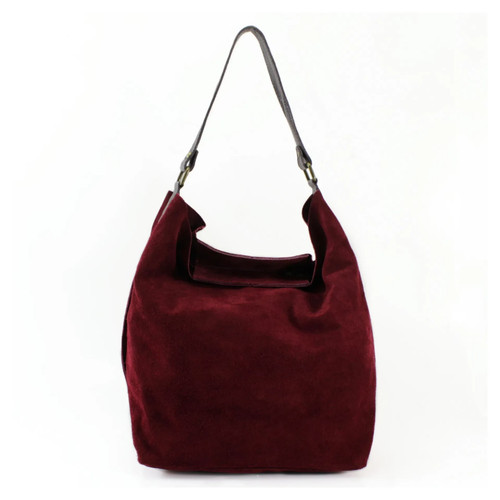 Real leather suede hobo - leather,